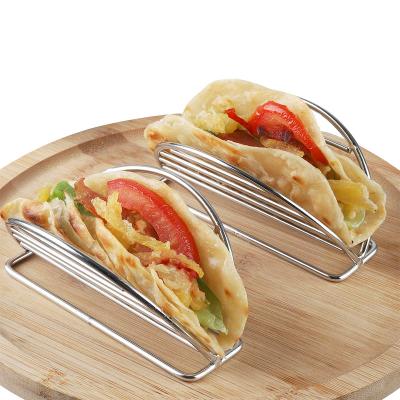 China Viable for Tortillas Burritos Parties Restaurants Taco Holders Stand Stainless Steel Taco Holder Tray Stand Up Holder for sale