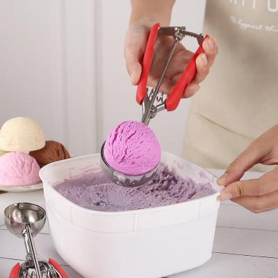 China Premium Stainless Steel Cookie Scooper Sustainable Cookie Scooper For Making Dough Spring Loaded Easy Handle Cookie Scooper And Bake Ice Cream Scoop for sale