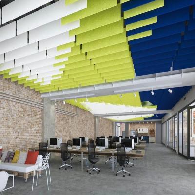 China Colorful Artistic Polyester Suspended Ceilings Artistic Suspended Ceilings , Soundproofing Soundproofing PET For Roof for sale