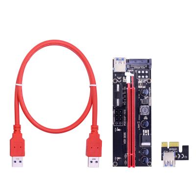 China Electronic Hardware VER009S 009S PCI-E PCI Express 1X Riser Card to 16X 4Pin 6Pin SATA MO Lex Power 60CM USB 3.0 Cable for sale