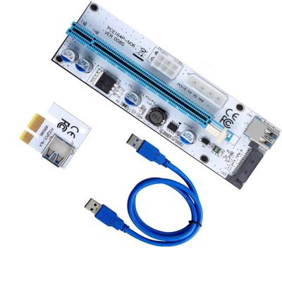 China Electronic Hardware PCI-E Riser Card 008s VER008S 3 in 1 MONTH lex 4Pin SA BELLS 6PIN PCIE PCI Express 1X 16X USB3.0 Supplement for sale