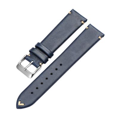 China Best Selling Handmade For Italian Genuine Leather Stitched Custom 20 22mm Apple Watch Band Wrist Watch Straps for sale