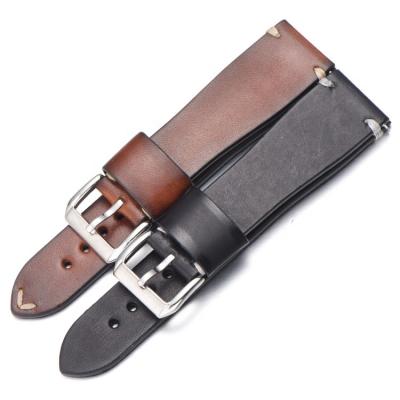 China Men's Cowhide Leather Strap Watch Band Quick Release Casual Leather Watch Strap for sale