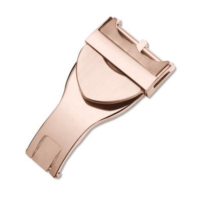 China Butterfly Buckles Custom 16mm 18mm 20mm Deployment Clasp For Watch Band Folding Butterfly Stainless Steel Watch Buckle for sale