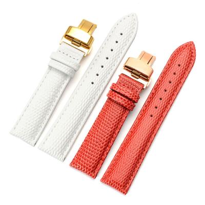 China Sufficient Running Lizard Pattern Genuine Leather Watch Bands Leather Strap For Wrist Band Replacement for sale