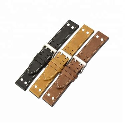 China Crazy Horse Leather 38mm Leather Wholesale Crazy Watch Strap For Apple Watch Leather Bands for sale