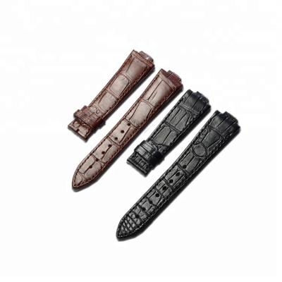 China 22mm Genuine Alligator Skin Leather Watch Strap for sale