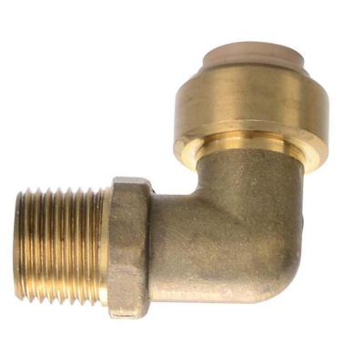 China PUSH FIT X MPT ELBOW Lead Free Brass Pipe Fitting Elbow With 90 Degree 1/2