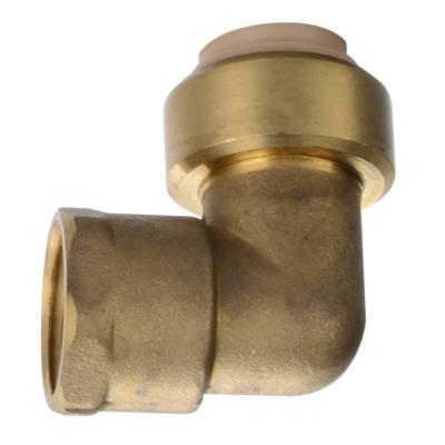 China PUSH FIT X FPT ELBOW 90 Degree Brass Elbow Fittings For Sale 1/2