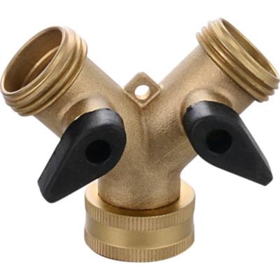 China Heavy Duty Brass HOSE Garden Hose Connector Tap Hose Pin Adapter with 2 Valves and 3/4