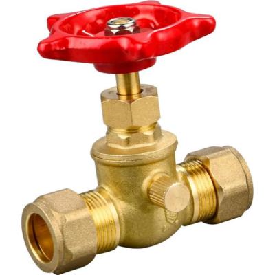 China General Comp. Compartment Brass Stop Valve X With Drain Fire Safety Valve Red Painted Handwheel Valve for sale