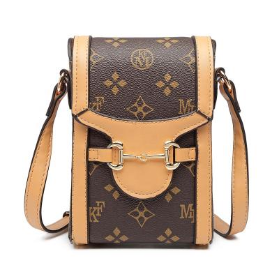 China High Quality MKF Brand Fashion PVC Vertical Black Casual Shoulder Bags Ladies Luxury Mini Mobile Phone Bag For Women for sale