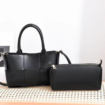 China Fashion Luxury Splicing Handbag Set 2 Pieces Ladies Shoulder Messenger Bags For Women Bags And Handbags Combo for sale