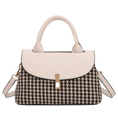 China Vintage Customized Classic Check Fashion Handbag For Women Bags Women Leather Casual Handbags Ladies Shoulder for sale