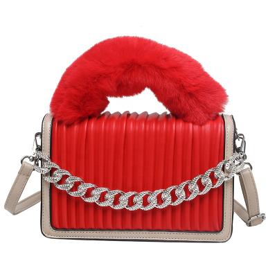 China Customized 2021 fashion plush shoulder bag for ladies fashion leather handbags for women on sale designer for sale