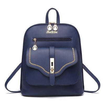 China Waterproof women leather rucksack Korean casual portable women bagpack large capacity school bag for sale