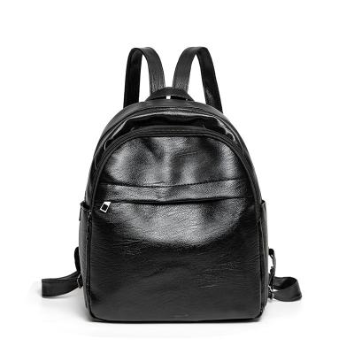 China 2021 Retro Multi-pocket Wholesale Custom Popular Zipper Bag Leisure Leather Waterproof Backpack For Women for sale