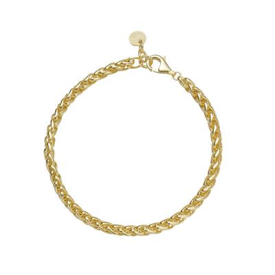 China High Quality Women's Wide Minimalist Gold Chain Bracelets 925 Sterling Silver Environmental Friendly Thick Chain Bracelets 18K for sale