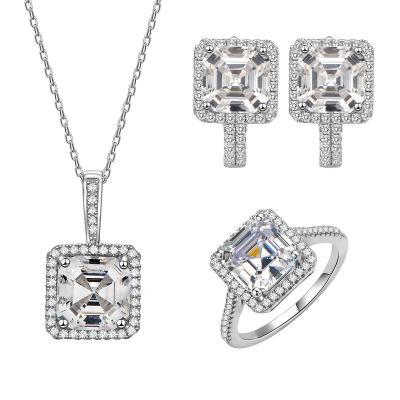 China CLASSIC Dubai Jewelry Sets Pure S925 Sterling Silver Wedding Jewelry Set Cubic Zirconia Earrings Necklace Sets for sale