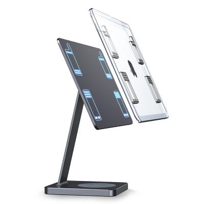 China Magnetic ipad magnetic holder rotated base; 360 Rotation Height Adjustable Foldable Tablet Desk Stand for sale