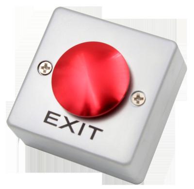 China Red / Green Push To Exit Button SPDT Flat Mushroom Metal Surface Mount for sale