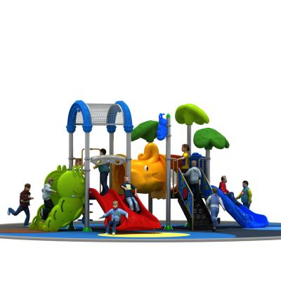 China YL-S127 15years amusement park kids fun games outdoor commercial plastic playground slides sets for sale