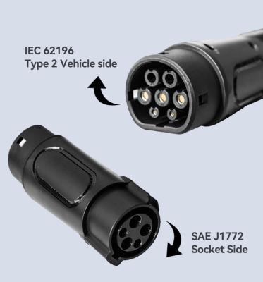 China Type 1 to Type - 2 EV Adapter Portable 32A EV Charging Smart Type - 2 to Gbt Adapter European Type 1 to Type - 2 Adapter universial for sale