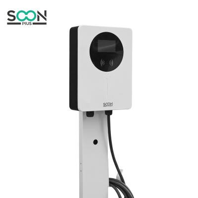 China Soonplus Mode 3 Stage 7KW 32ASingle Level 2 Evse Wifi Charger Wallbox Electric Car Wall/Floor Mounted Charging Station for sale