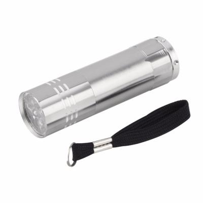 China Emergency Aluminum Alloy 3 AAA White Small Battery 9 LED Flashlight for sale