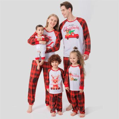 China 2021 Custom Christmas QUICK DRY Pajamas Kids Sleepwear Couples Pajamas Sets Men's Pijamas Women Matching Pajamas for sale