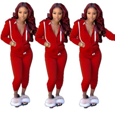 China Breathable Hot Sale Two Piece Hoodie Tracksuit Jogging Suit Women Sweatsuit Set for sale