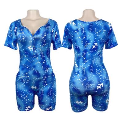 China Zodiac QUICK DRY hot adult onesie pajamas onsie pajamas summer sale short sleeve onesie for women for sale