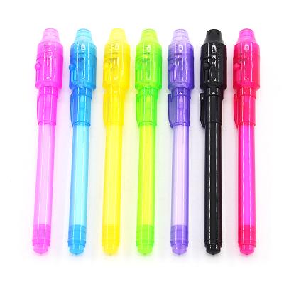 China office & Glowing UV Tip Office Pen Invisible Ink Led Light Fluorescence School Markers Promotional Good Quality Neon Glitter and School Pen Blue for sale