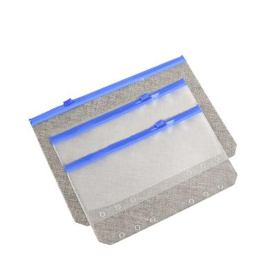 China Waterproof Clear Plastic PVC A5 A6 Zip Lock Bags PVC Folder Document Bags for sale