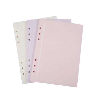 China Best Promotion 6-Ring A5 Notebook Filler Liner Selling Planner Insert Punch Point Filler Paper Paper for sale