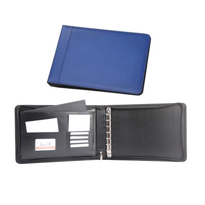 China PU Zipped PU Leather 7 Ring Binder For Checkbook Office Use for sale