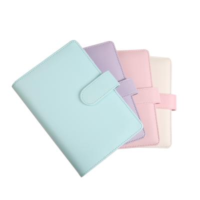 China Hardcover Custom 6 Ring Stationery Binder Color A6 Business Card PU Leather for sale