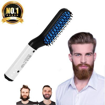 China Hot Sale Hotel Quick Styler Straightening Beard and Hair Curler Kit Electric Grooming Straightener for Men's Beard Eco-Friendly Comb for sale