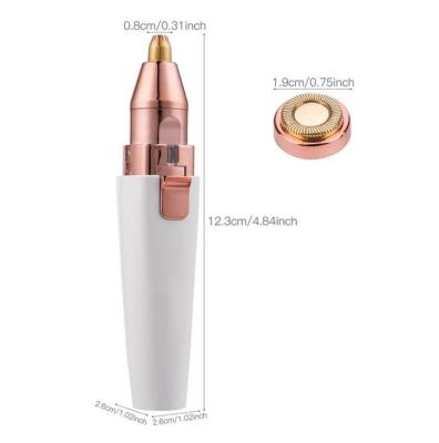 China Effective Handheld 2 in 1 Rechargeable Epilator USB Eyebrow Hair Remover Pen Pain-Free Electric Portable Eyebrow Trimmer for sale