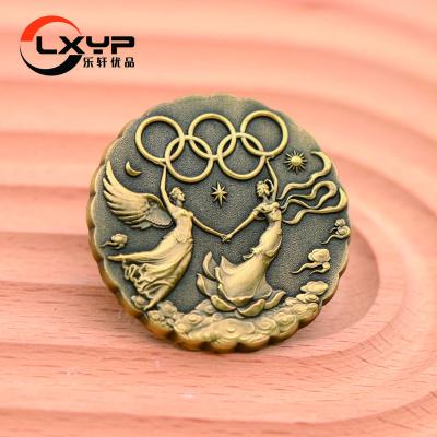 China Customized Double Sided Design High Quality Ancient Challenge Coin Europe 3D Souvenir Copper Metal Coin for sale