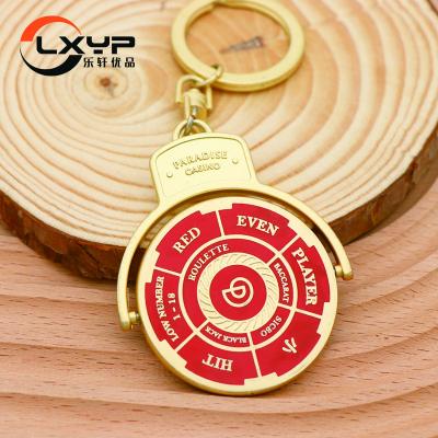 China Custom Metal Rotary Key Holiday Celebration Company Logo Rotary Key Chain Souvenir Worldwide for sale