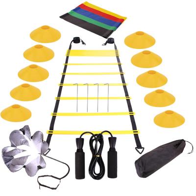 China Adjustable Basketball Hockey Players Outdoor Sports Football Field Match Agility Ladder Speed ​​Training Equipment Set Portable Train Sports Training Set for sale