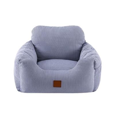 China Removable and Washable Dog Cat Cushion Pet Sofa Kennel HMS Breathable Kennel Pet Plush Dog Kennel For Safety Travel for sale