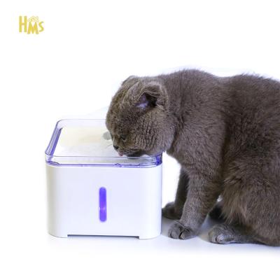 China HMS 2L Automatic Pet Cat Dog Mute Drinker Fountain Automatic Water Fountain Dispenser Para d'electrico de bebedero gatos de para d'electrico with LED USB for sale