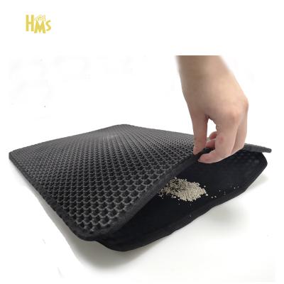 China Hot Sale Viable HMS Amazon Trapper Toilet Mat Double Layer Matte Cat Garbage Cover Protection Waterproof Eva Litter Cat Litter Mat for sale