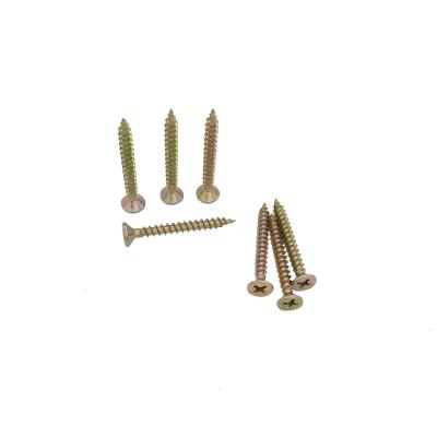 China C1008) (Carbon Steel Low Price Cheese / 35k Countersunk Chipboard Head Screw Yellow Galvanized for sale