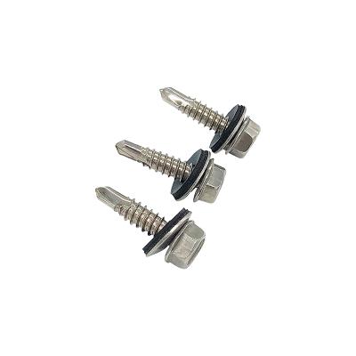 China DIN7504 Cheese Carbon Steel DIN 7504 Hex Head Self Drilling Screw Bolt With EPDM Gasket for sale