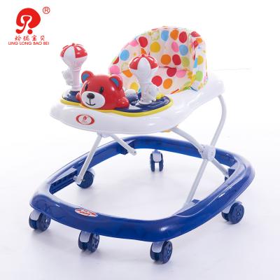 China Height Adjustable Baby Walker Hot Sales Plastic Wheels Walking Auxiliary Walker For Kids With Light And Music for sale