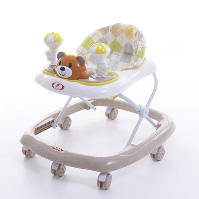 China Height Adjustable Baby Walker 360 Degree Rotating Cartoon Plastic Baby Learning Practicing Walkers for sale