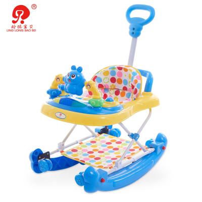 China Baby Chair Music&light Wheels Infant Rocking Horse Multifunctional Plastic Baby Walker With Push Handle for sale